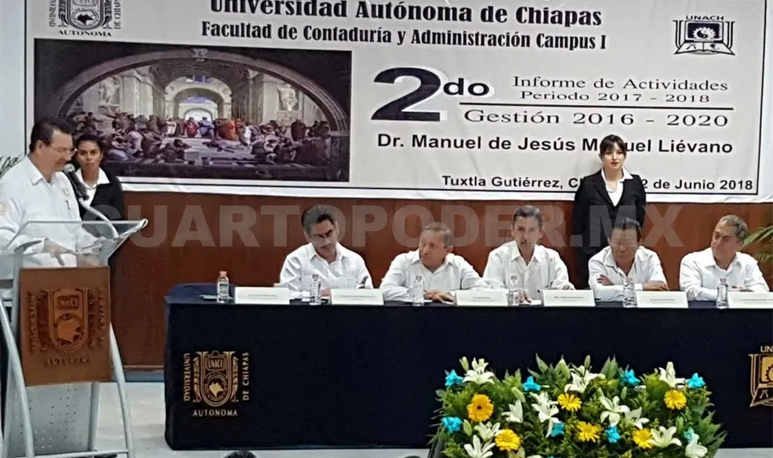 Rinde el director Manuel de Jesús Moguel Liévano su Segundo Informe de Actividades. CP