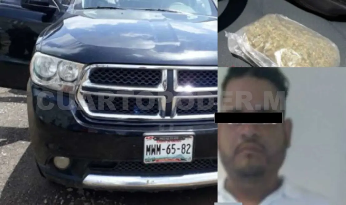 Aseguran a hombre con un paquete de marihuana