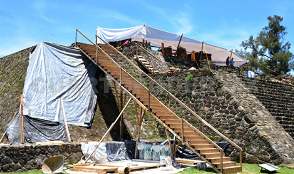 Teopanzolco es un sitio arqueológico que se ubica en la ciudad de Cuernavaca, Morelos. Cortesía