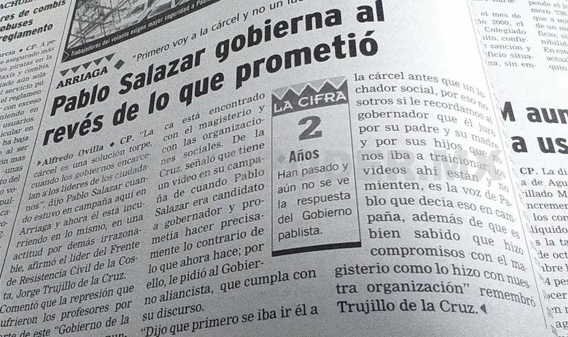 Siniestro pasado: Pablo Salazar ejecuta al revés de lo que prometió