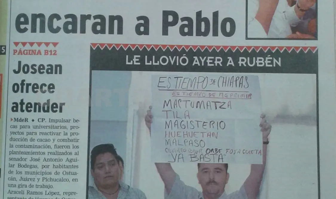 Aspecto de la portada publicada el día miércoles 11 de enero de 2006. CP
