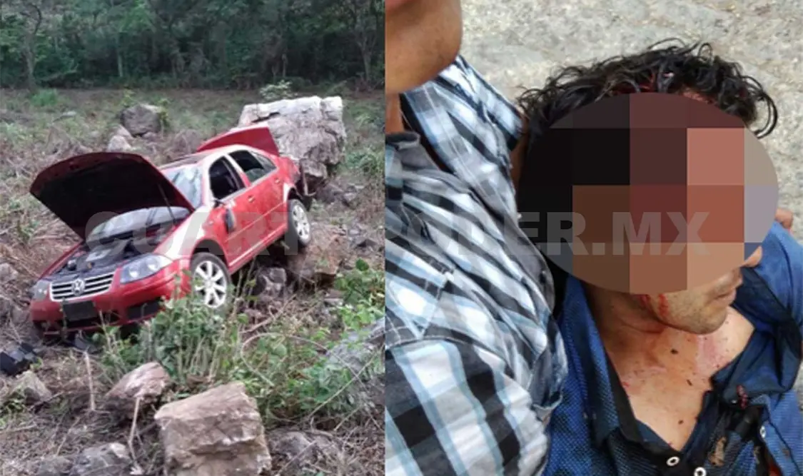 El conductor al parecer salió de la unidad al caer a un barranco y su cabeza impactó contra una roca, lo que le costaría la vida. Flor Cordero / CP