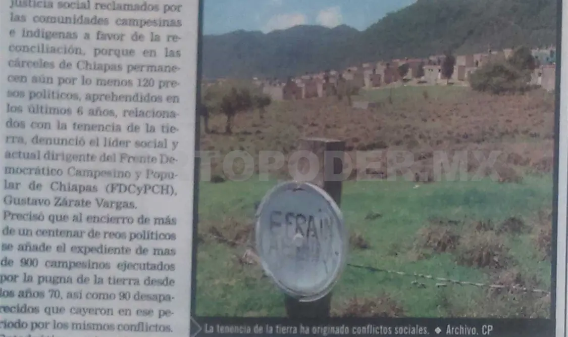 La tenencia de la tierra generó conflictos sociales. CP
