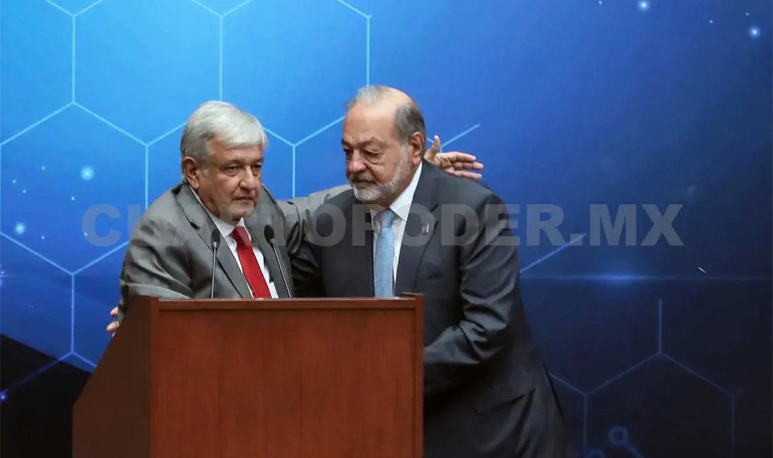 Los saludos y abrazos de AMLO y Slim