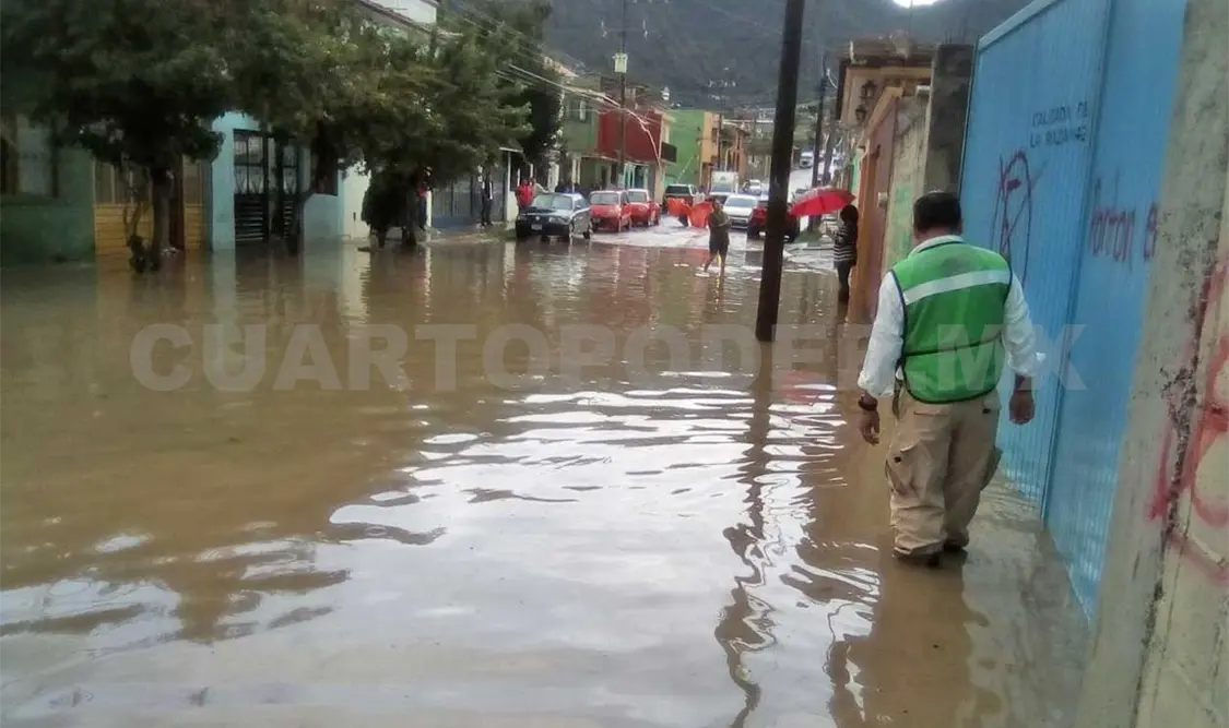 Lluvias ocasionan encharcamientos en SCLC