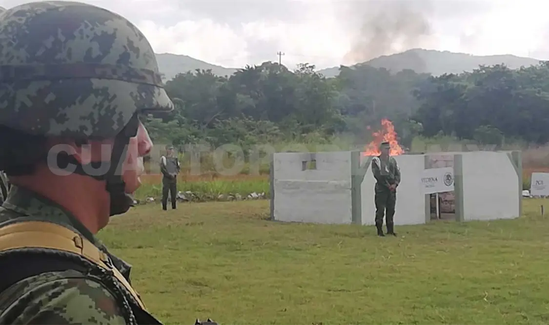 Incineran droga en campo militar Turcom