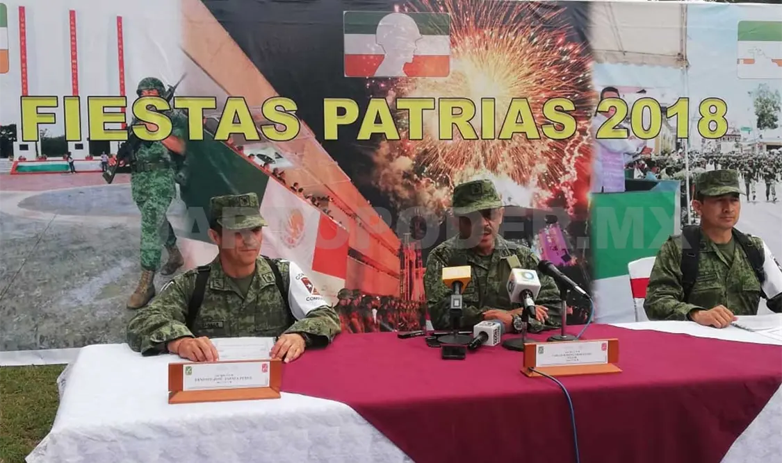 El general Carlos Ramón Carrillo del Villar, comandante de la VII Región Militar, dio a conocer el calendario de las Fiestas Patrias 2018. CP