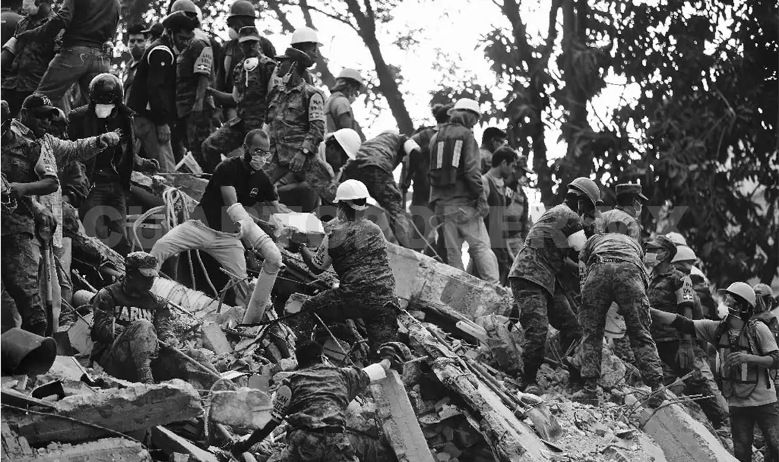 La muestra refleja la solidaridad de las personas tras el sismo que sacudió la Ciudad de México. Cortesía