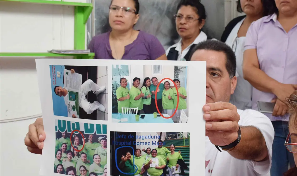 directivos de las jurisdicciones sanitarias y hospitales en Chiapas, hostigan a la base trabajadora con el propósito de comprar su voto en favor de José Luis Díaz Selvas. Guillermo Ramos/CP