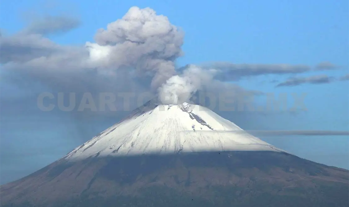 Incrementa actividad del volcán Popocatépetl