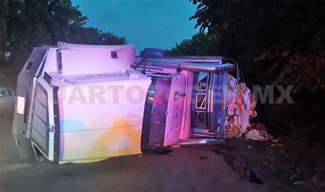 Vuelca torton; iba cargado de plátanos