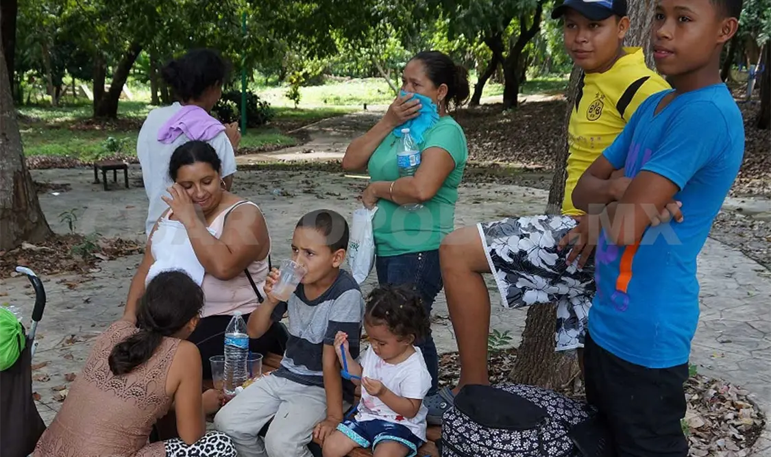 Un grupo de hondureños abandonó el albergue de la Feria Mesoamericana de Tapachula. Rafael Victorio / CP
