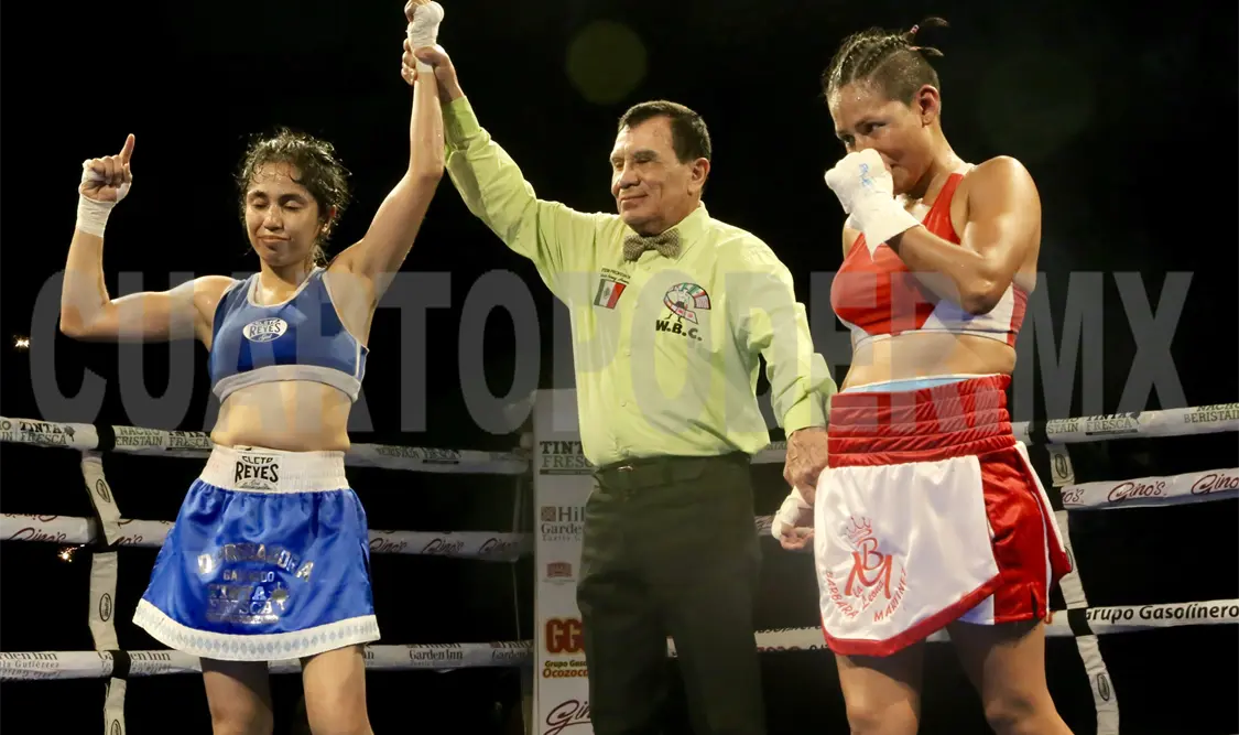 Gloria “La Depredadora” Gallardo venció en la pelea estelar a la guanajuatense Bárbara “La Leona” Martínez en los 10 rounds pactados. Cortesía