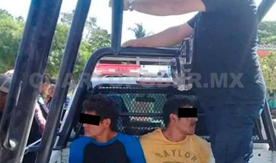 Dos de los presuntos delincuentes fueron asegurados por elementos de la Reserva Rural cuando pretendían darse a la fuga. CP