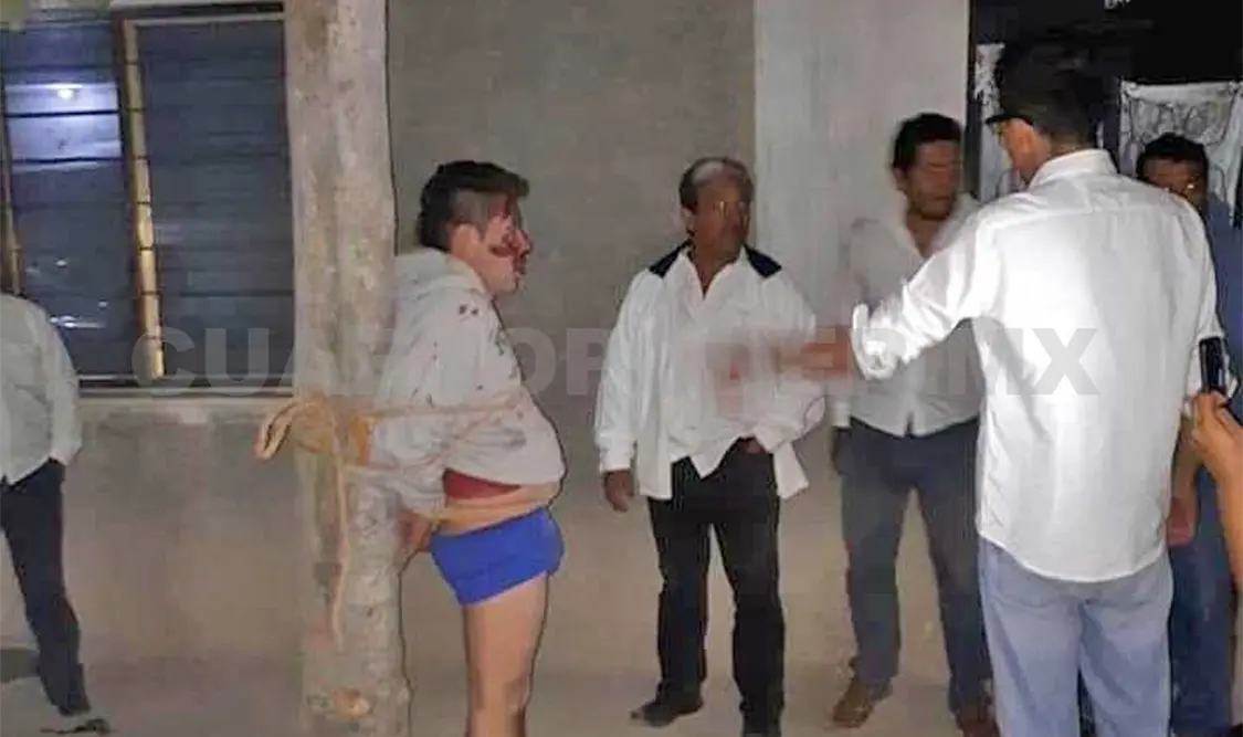 Sujetos son golpeados y detenidos por robo