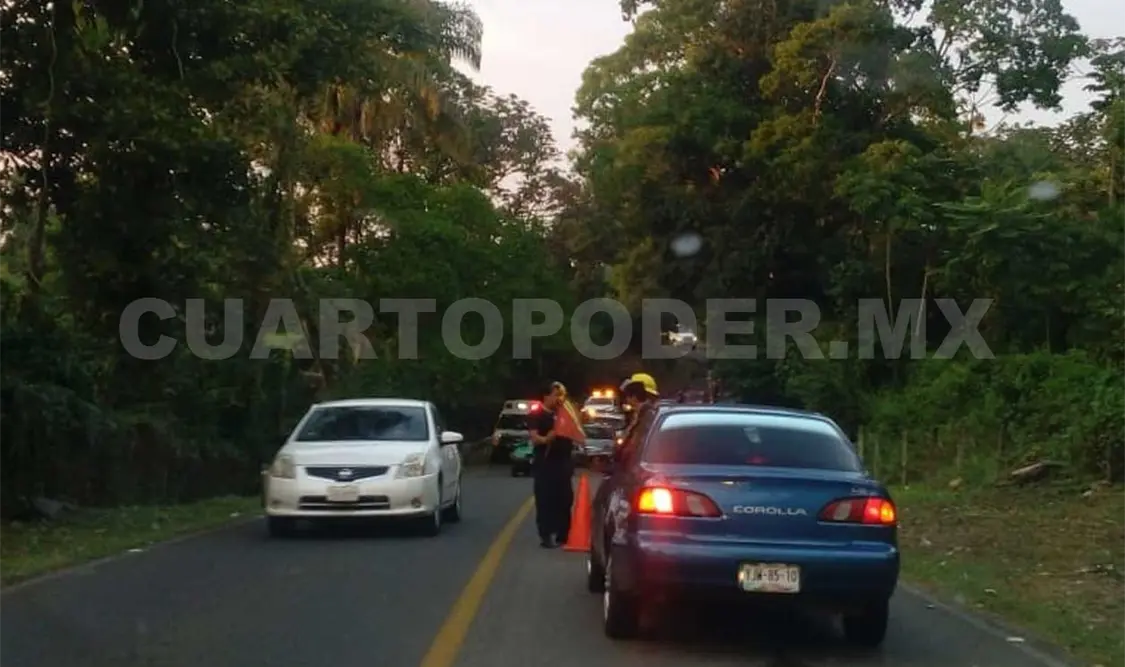 Vehículo cae a voladero; dos ocupantes ilesos