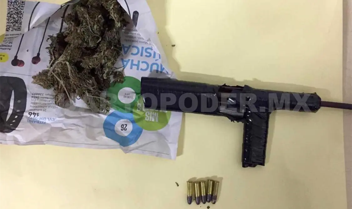 Capturan a hombre con droga y arma hechiza