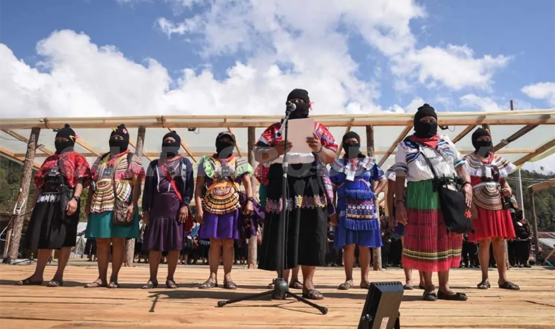 Mujeres zapatistas rechazan megaproyectos de AMLO