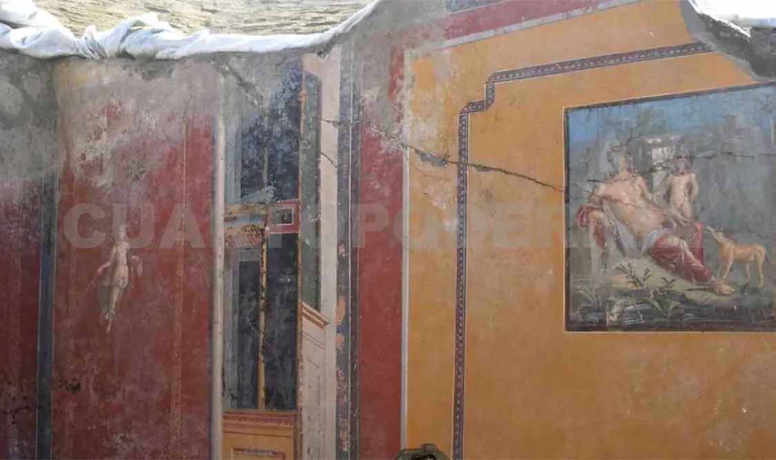 El fresco fue encontrado en un atrio antiguo en Pompeya. Cortesía