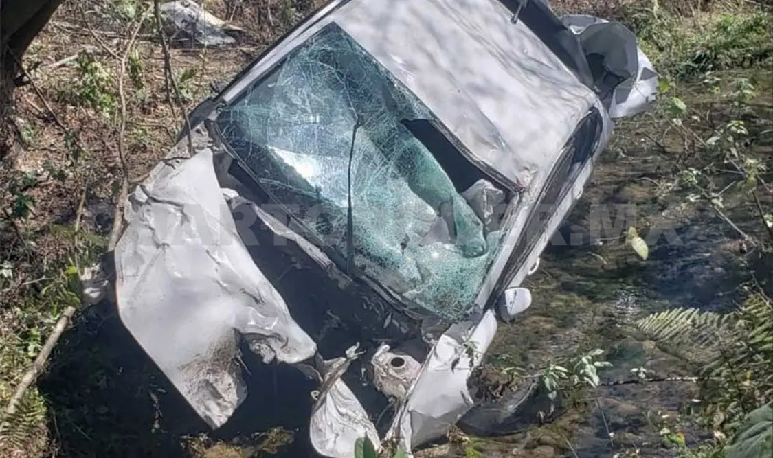 Sale de carretera y se salva de milagro