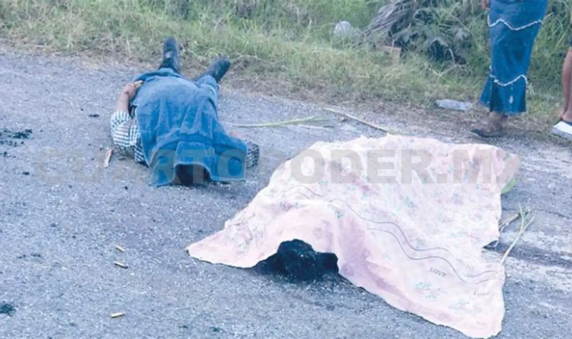 Aparecen cuerpos baleados de dos presuntos asaltantes. Cortesía