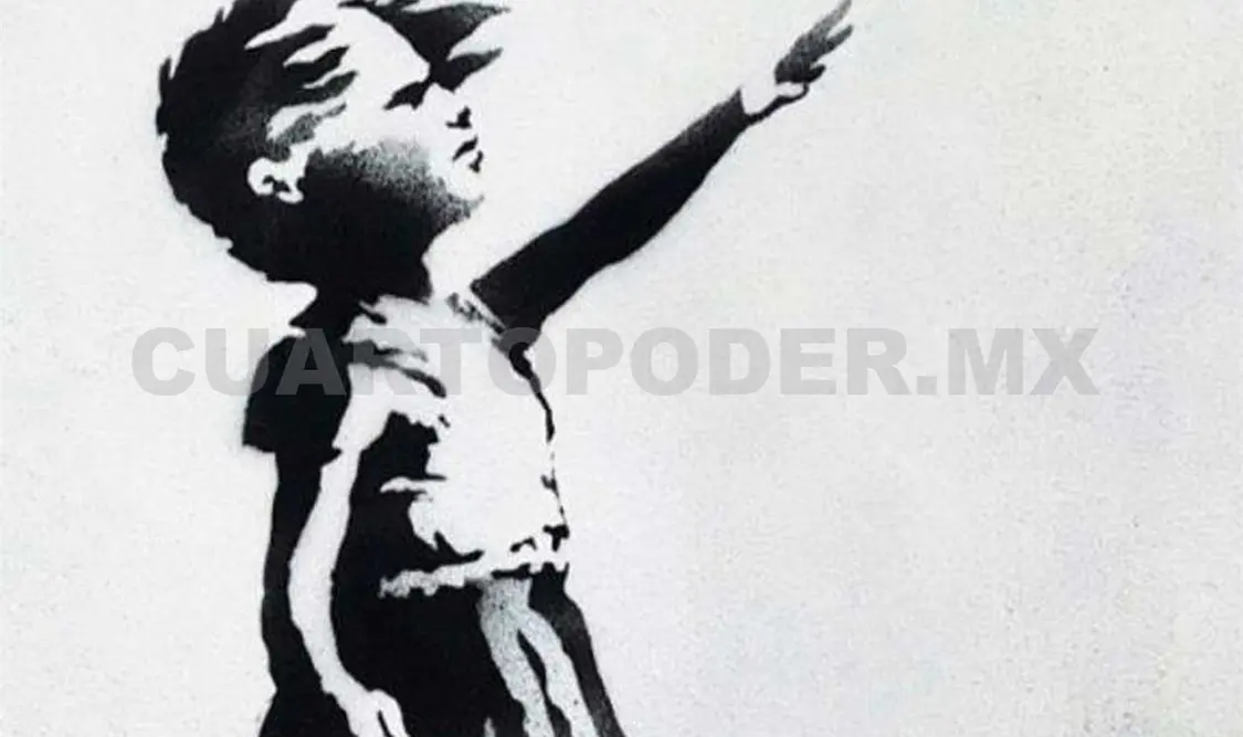 La pieza Girl with a balloon, creada por Banksy. Cortesía
