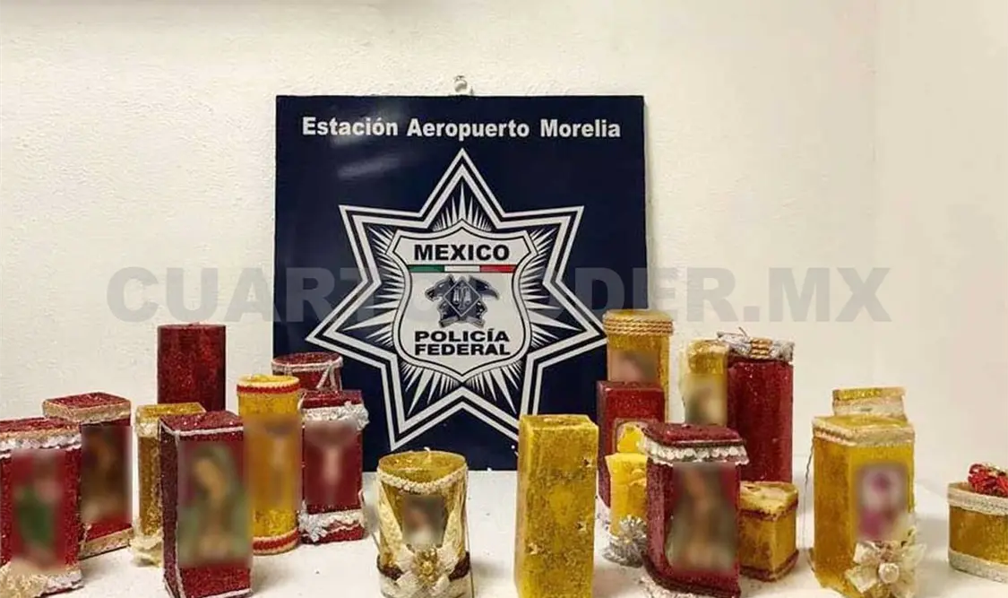 Detectan PF metanfetamina oculta en veladoras