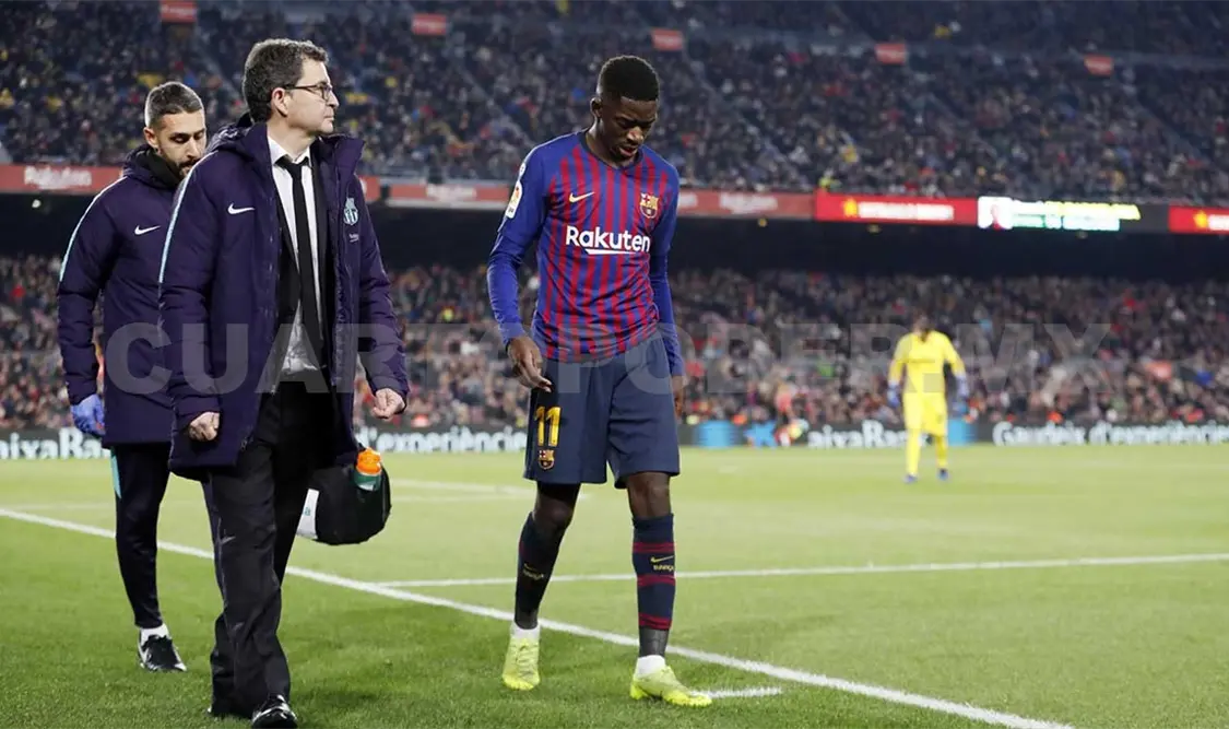 Barcelona pierde por un mes a Dembélé
