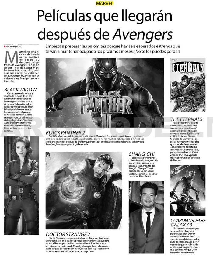 Películas que llegarán después de Avengers