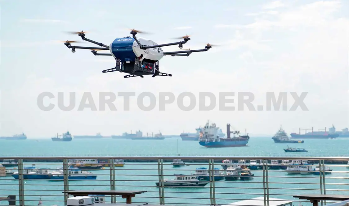 Esta fue la primera vez que se utilizó la tecnología de dron en condiciones portuarias reales. Notimex