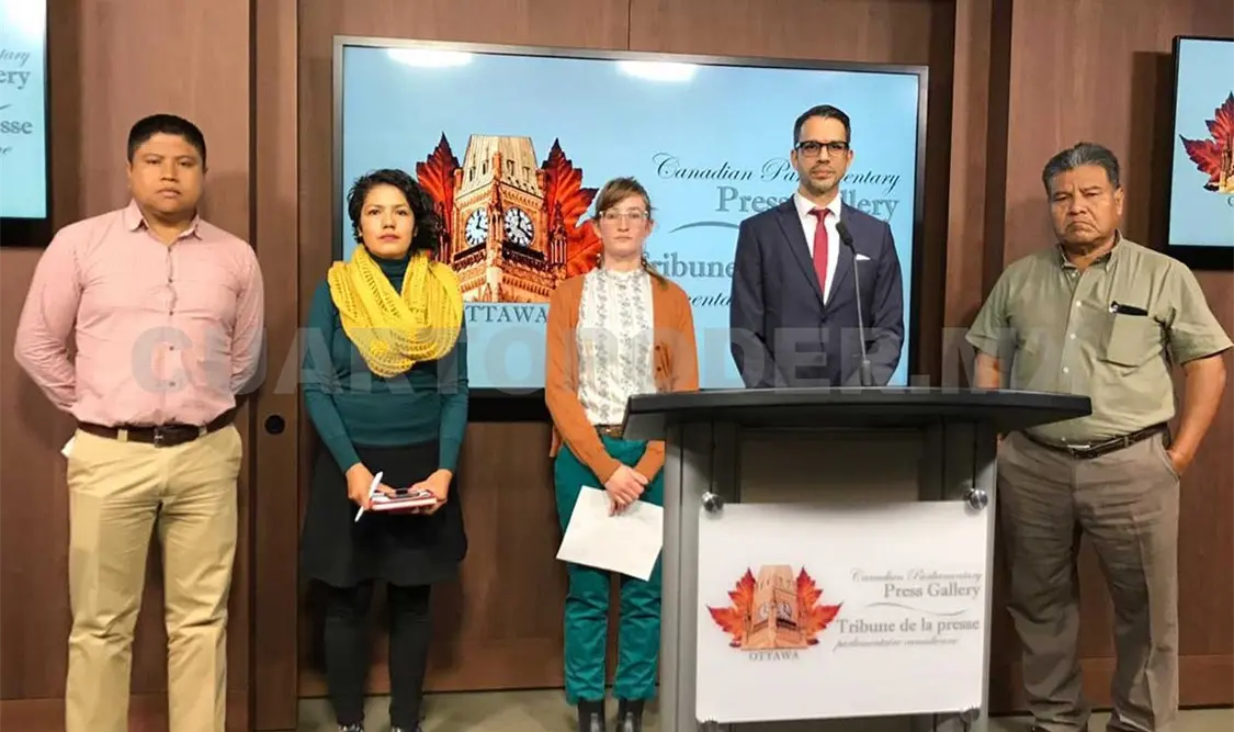 La familia Abarca acompañada de las organizaciones en la Corte Federal de Canadá. Cortesía