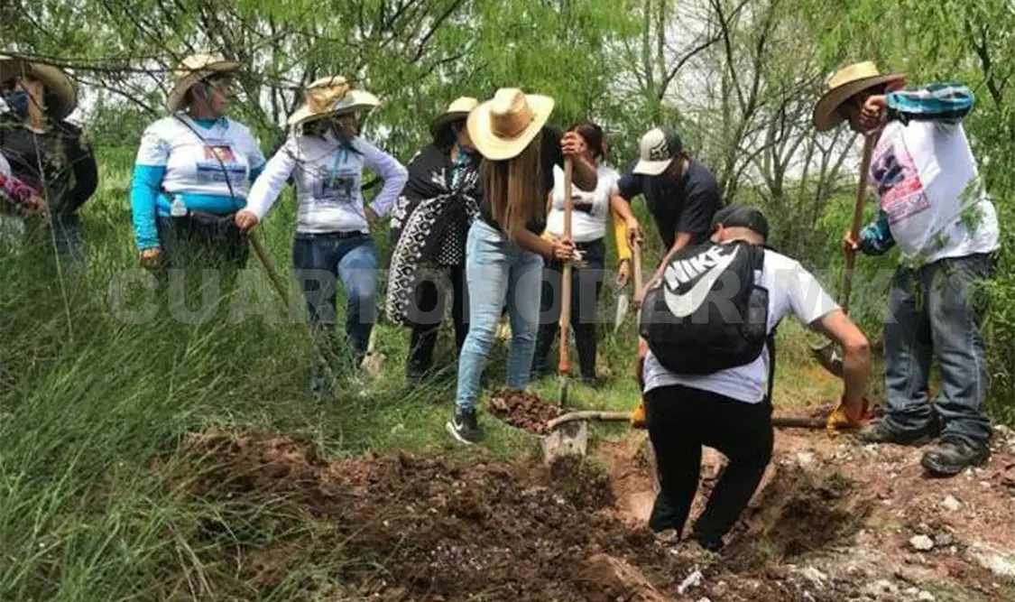 Las Guerreras Rastreadoras excavaron en predios en el ejido Francisco I. Madero, conocido como Campo 30, donde encontraron ocho cuerpos en seis fosas diferentes. Agencias