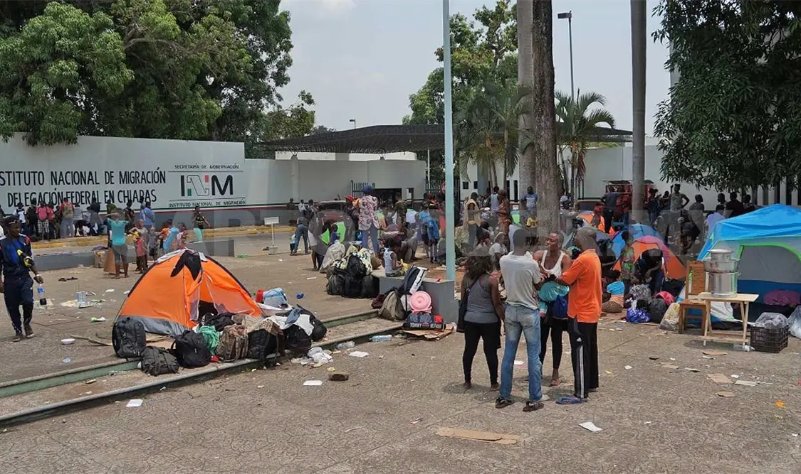 La trifulca provocó daños en las instalaciones de la Estación Migratoria Siglo XXI. Rafael Victorio / CP