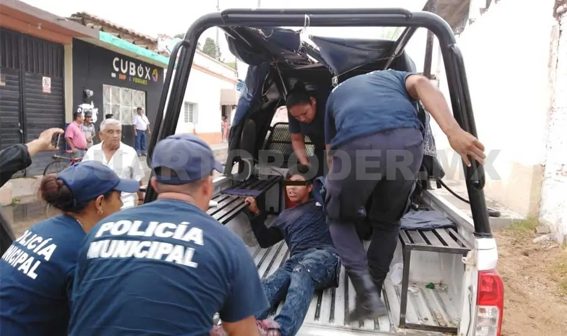 Asaltante de combi fue detenido por colonos