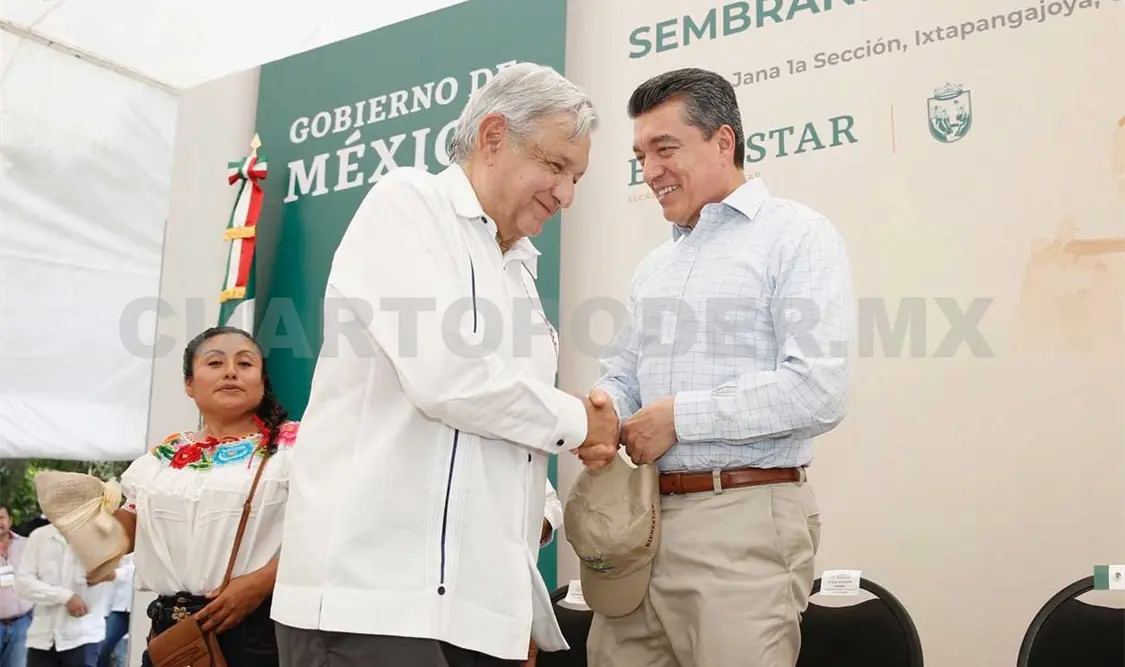 Acompaña Rutilio a AMLO en gira de evaluación a Sembrando Vida