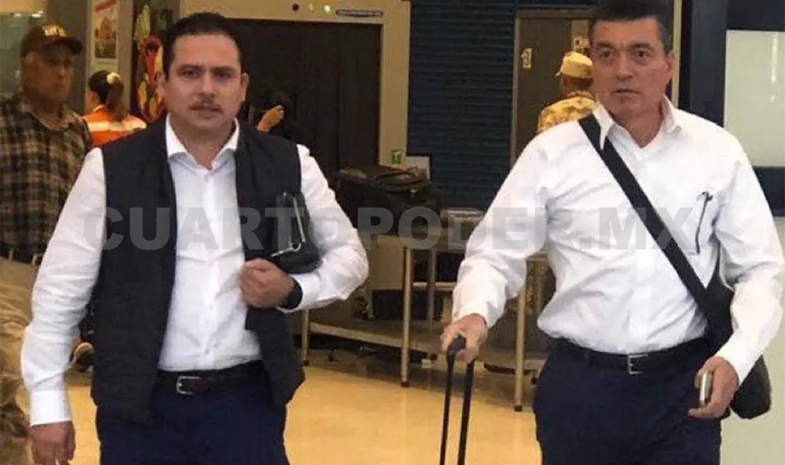 El Gobernador Rutilio Escandón y el diputado federal a su llegada a la ciudad de Tijuana. Cortesía