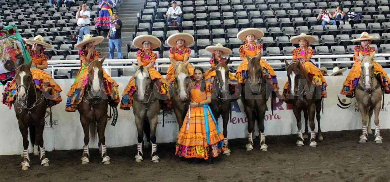 El seleccionado chiapaneco de escaramuzas de la categoría infantil A compitió contra Tlaxcala, Nayarit, San Luis Potosí, Veracruz, Zacatecas, Hidalgo y Jalisco. Cortesía