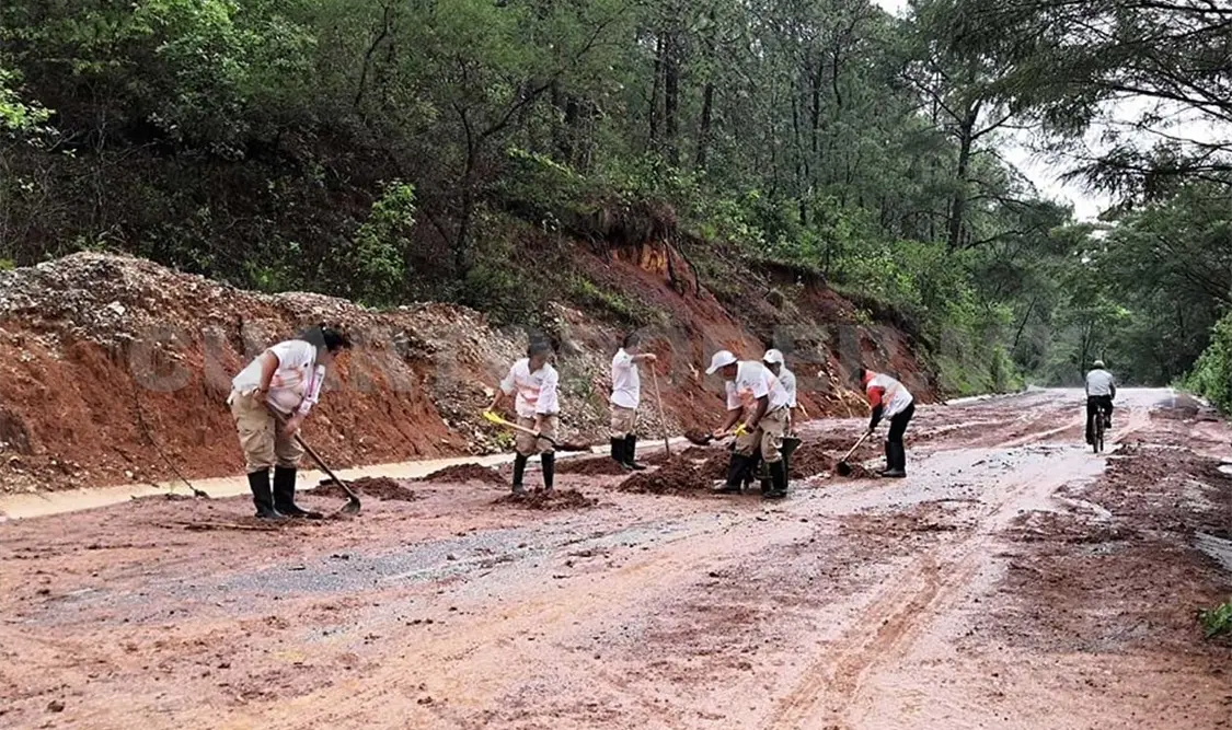 Tras el hecho personal del Ayuntamiento de Teopisca acudieron al lugar para las labores correspondientes para dejar libre la carretera. Manuel Martínez / CP