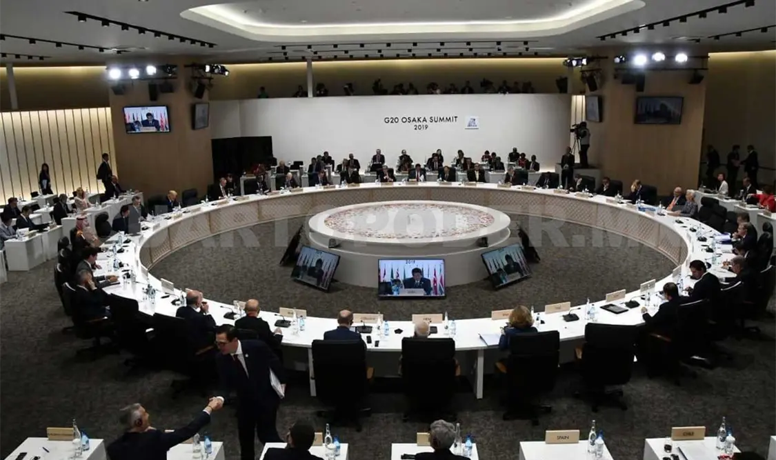 Panorama de la reunión de trabajo del G20 en Osaka, Japón. Twitter