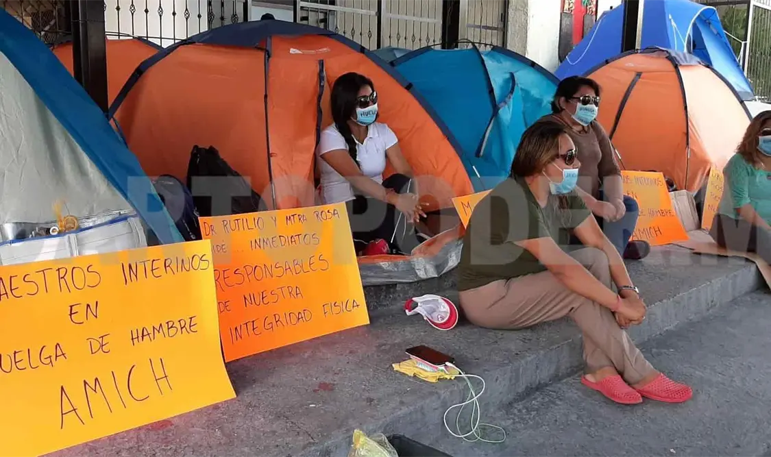 Cinco maestras estarán en huelga de hambre. Adolfo Abosaid / CP