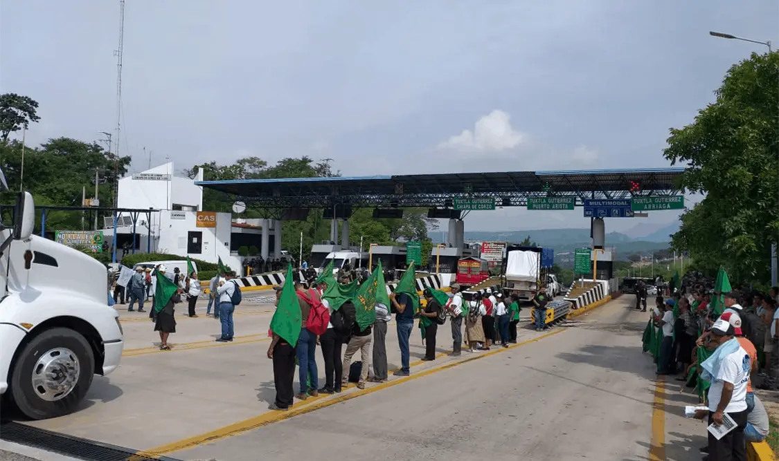 Las protestas de organizaciones campesinas se suscitaron en diversos puntos de la geografía chiapaneca. CP