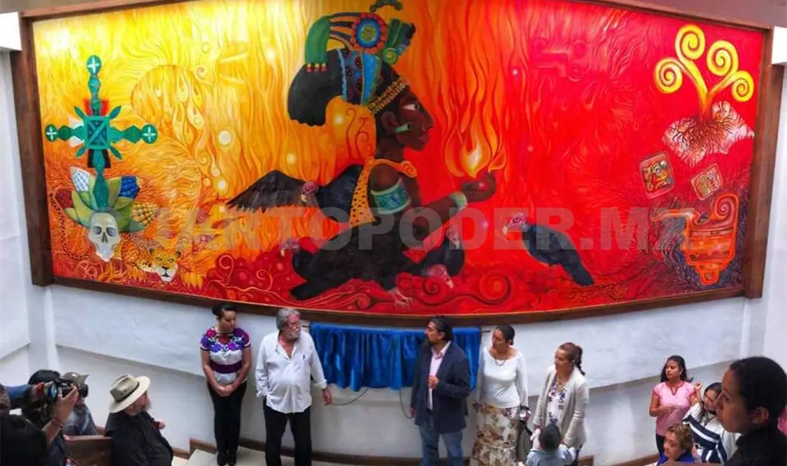 Inauguran mural Ik´al Ajaw, de Gómez Ozuna