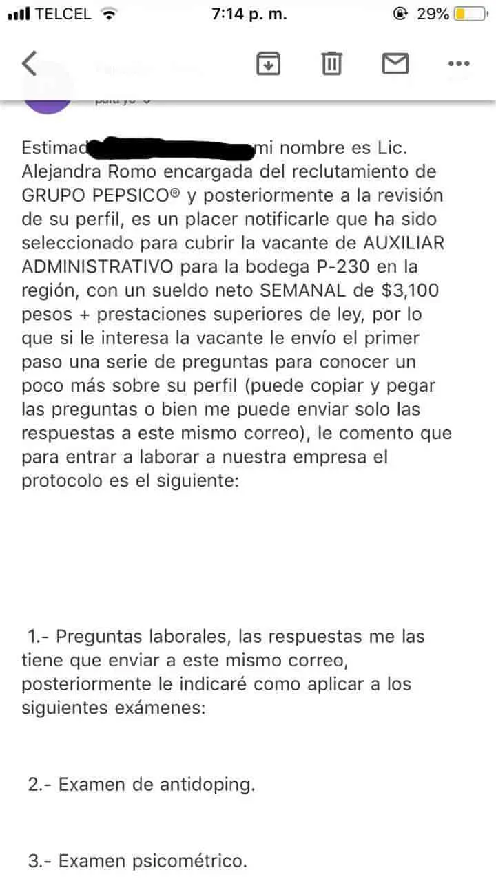 Continúan apareciendo nuevas formas de estafa a través de redes sociales con supuestos empleos con grandes sueldos. CP