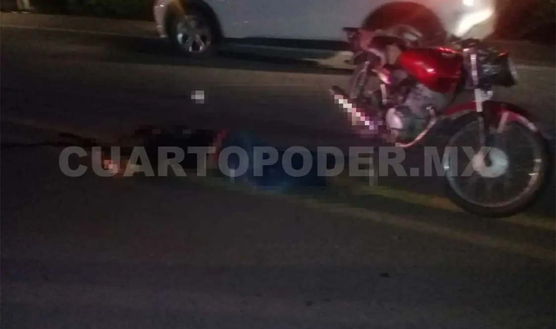 Muere motorista luego de derrapar