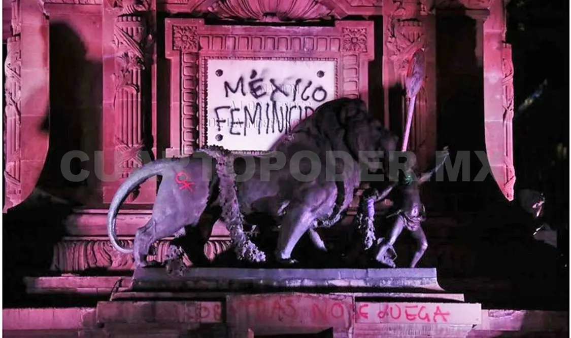 El monumento fue dañado durante una manifestación. Cortesía