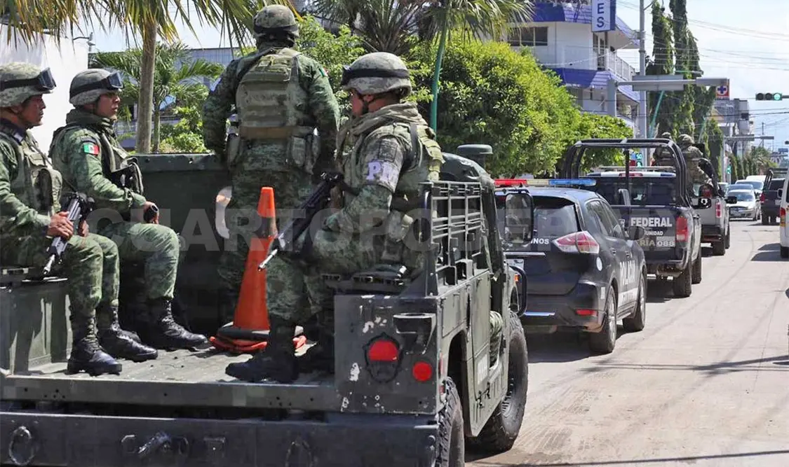 La detención fue realizada por elementos de la Sedena, Semar y la Guardia Nacional. Twitter