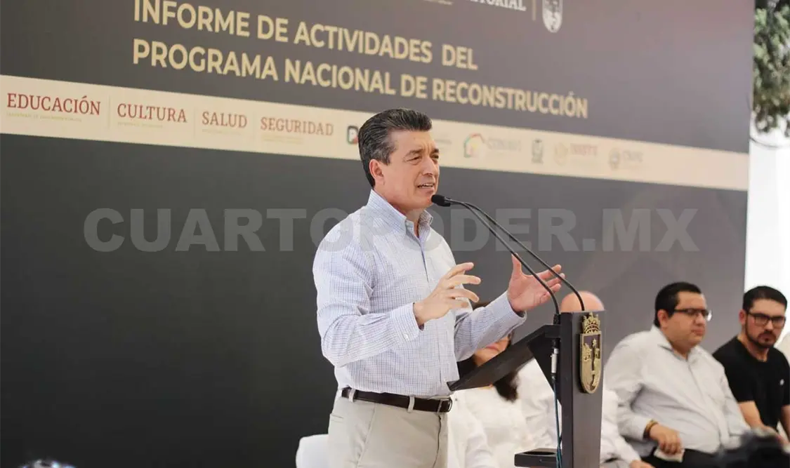 Escandón destacó que en nueve meses de esta administración se registra un avance del 30 por ciento en la reconstrucción. CP