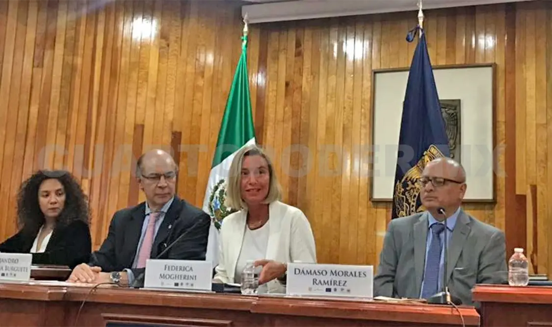 También es agenda de la UE la corrupción y el crimen organizado, dijo la alta representante de Política Exterior y Seguridad. Twitter