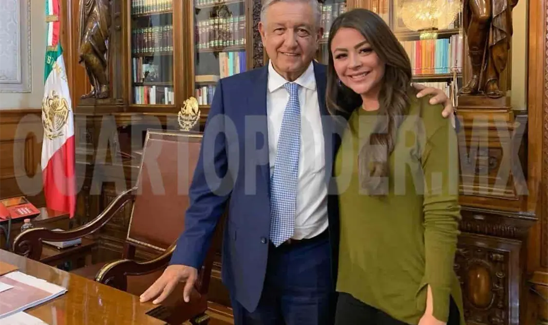 Senadora Sasil León Villard, en encuentro con el presidente de la República, Andrés Manuel López Obrador. Cortesía