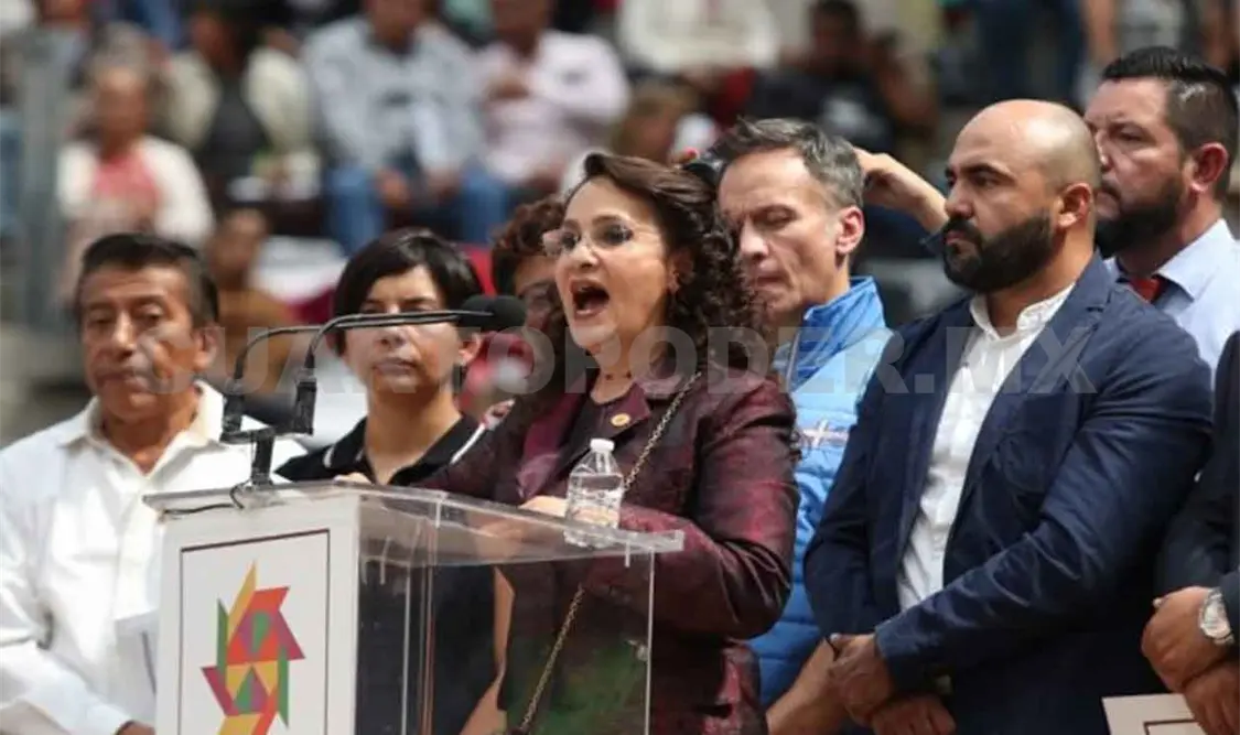 La vicepresidenta de la Cámara de Diputados, Dolores Padierna, durante la Asamblea Nacional del MNE. El Universal